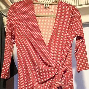NEW NWOT ANNE KLEIN red faux wrap dress- Size small